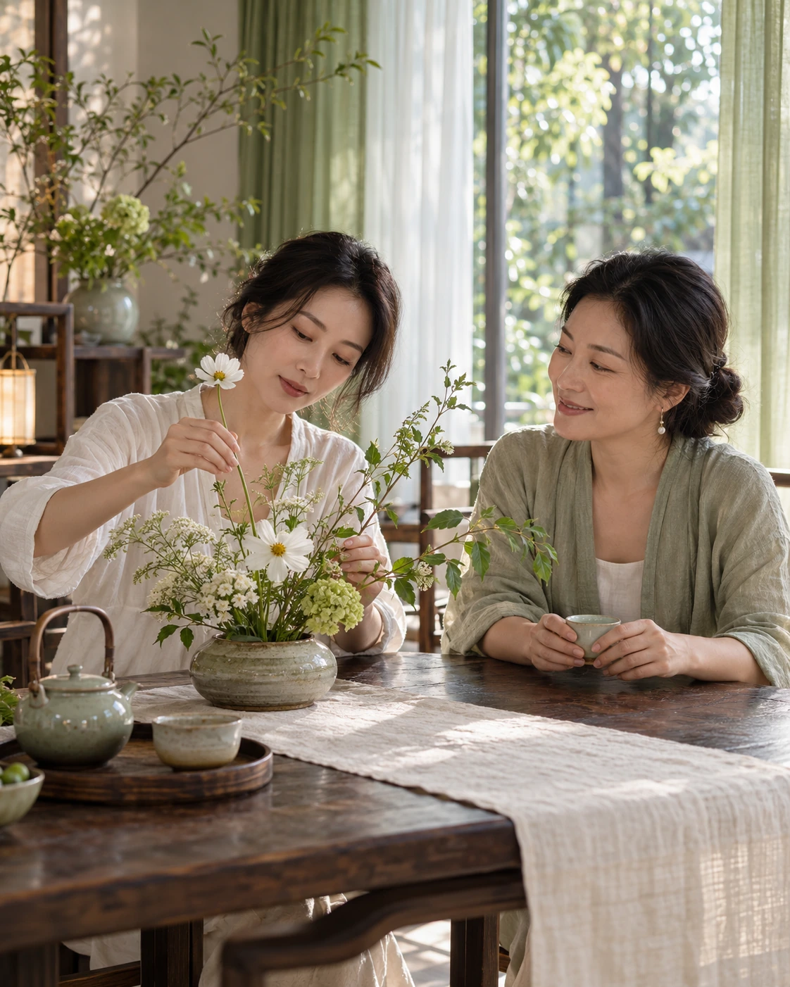 朋友花艺茶叙，场景示意